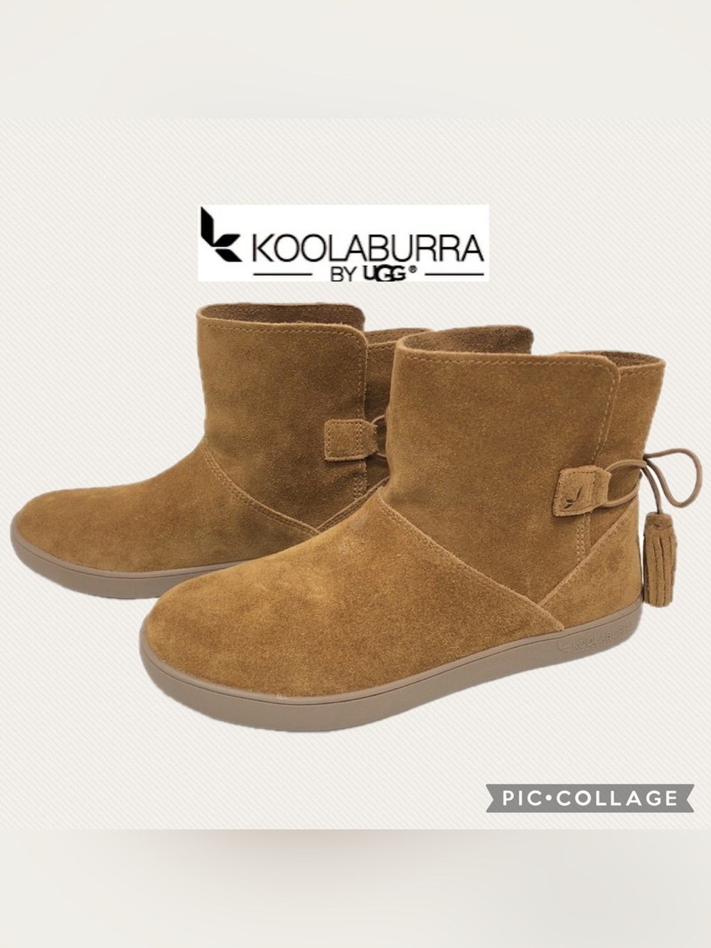 Koolaburra by Ugg Skyller Chestnut‎ Boots Suede Bow Tassel Ankle Booties Size 7